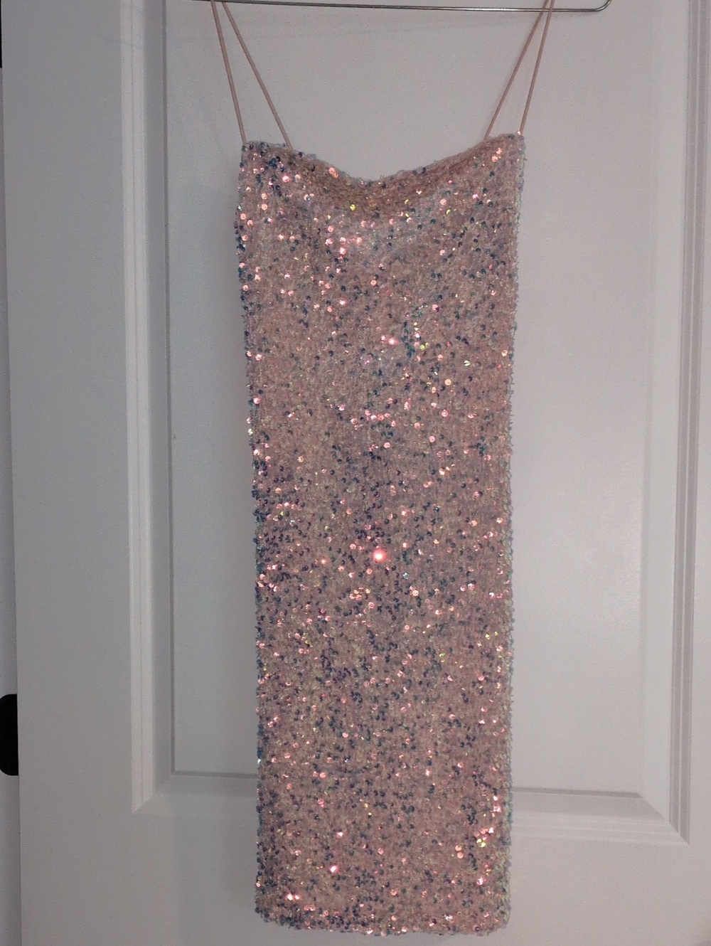 Windsor - Sequin Mini Dress in Pale Pink Size Small/Medium